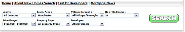Example of a search for Manchester Properties with 4 Bedrooms costing between �401,000 and �450,000